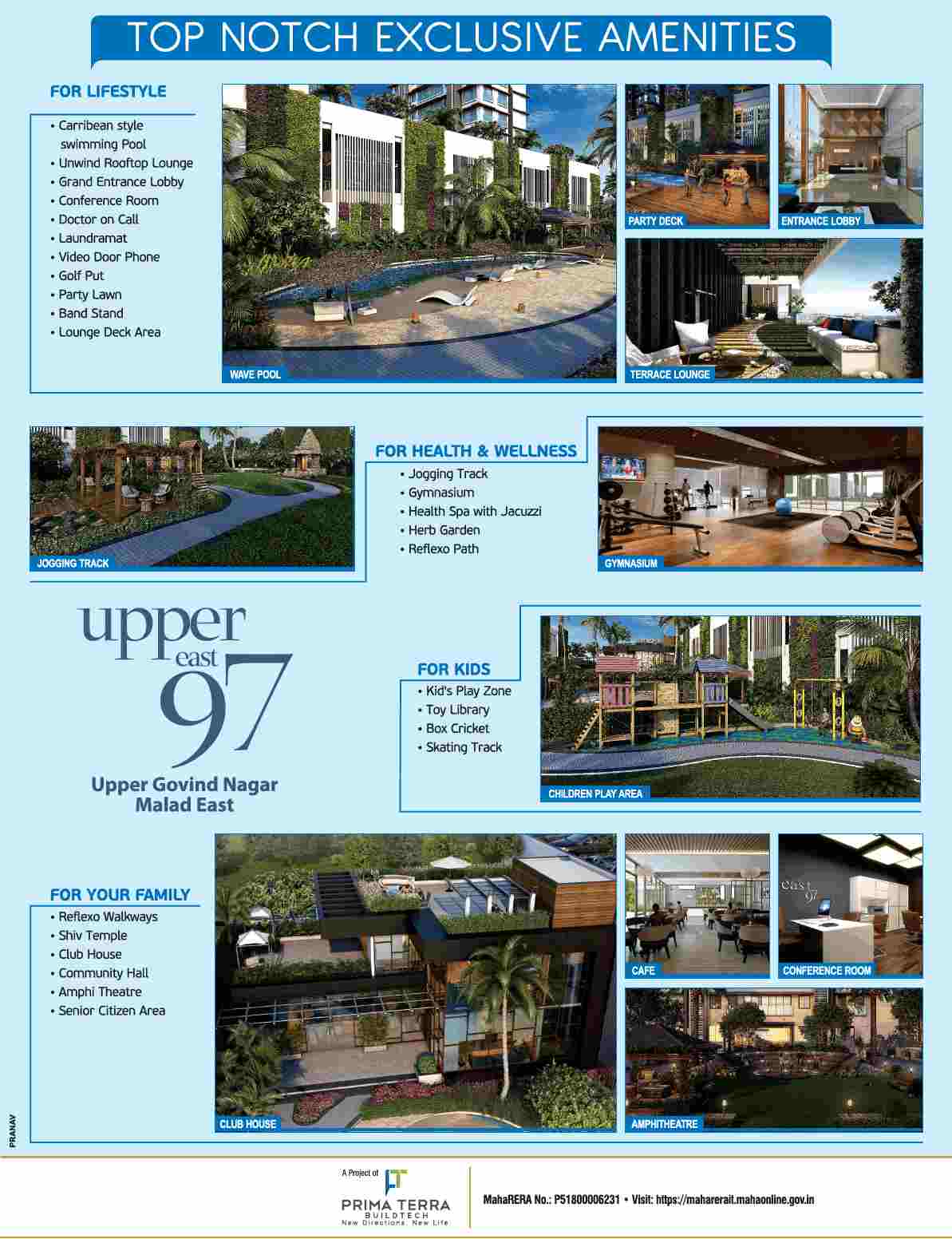Enjoy top notch exclusive amenities at Prima Upper East 97 in Mumbai Update